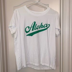 J. Crew aloha white T-shirt size L